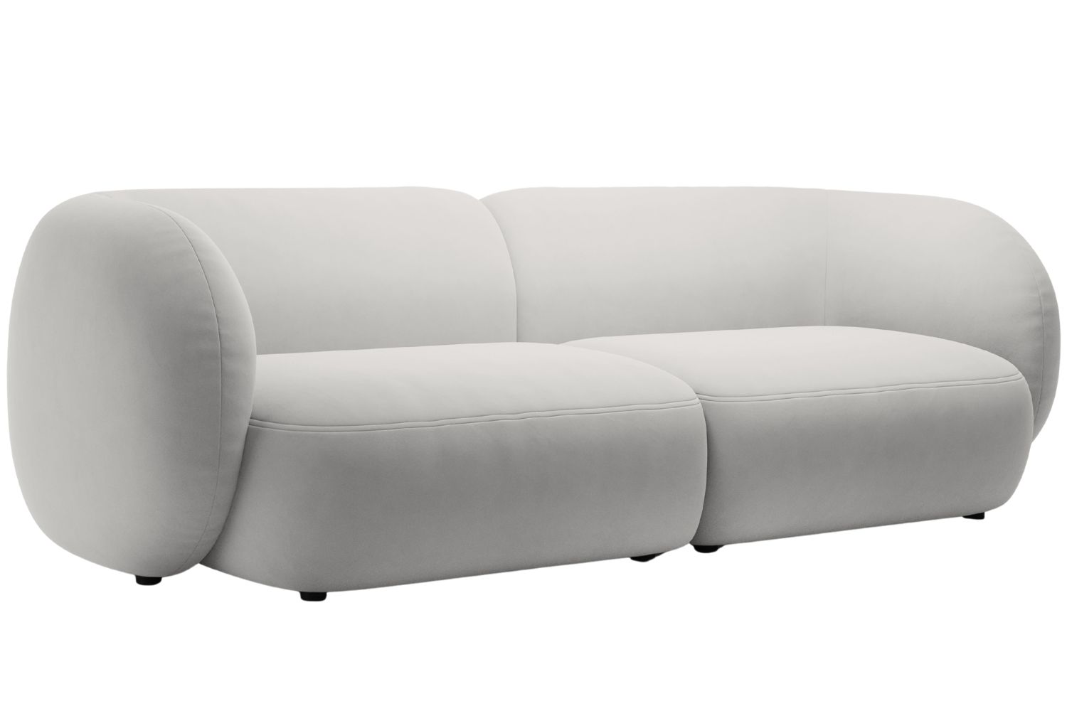 Micadoni Světle šedá sametová čtyřmístná pohovka Kate 243 cm Micadoni