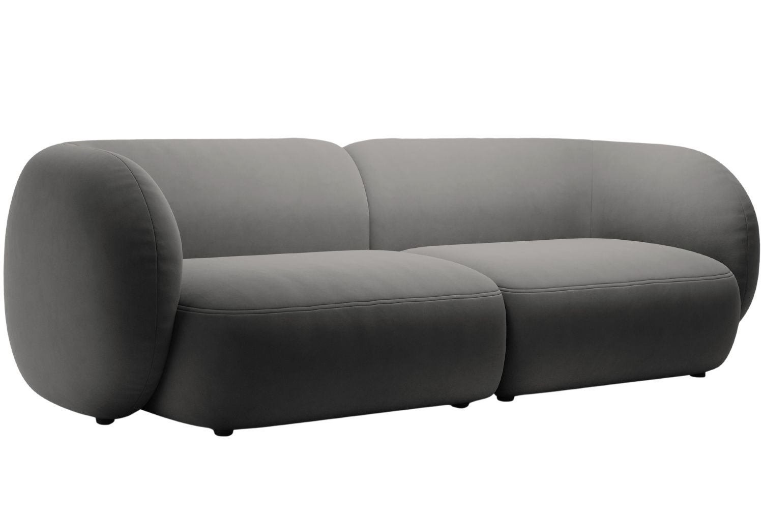 Micadoni Tmavě šedá sametová čtyřmístná pohovka Kate 243 cm Micadoni