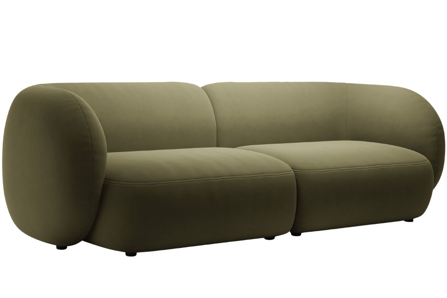 Micadoni Zelená sametová čtyřmístná pohovka Kate 243 cm Micadoni