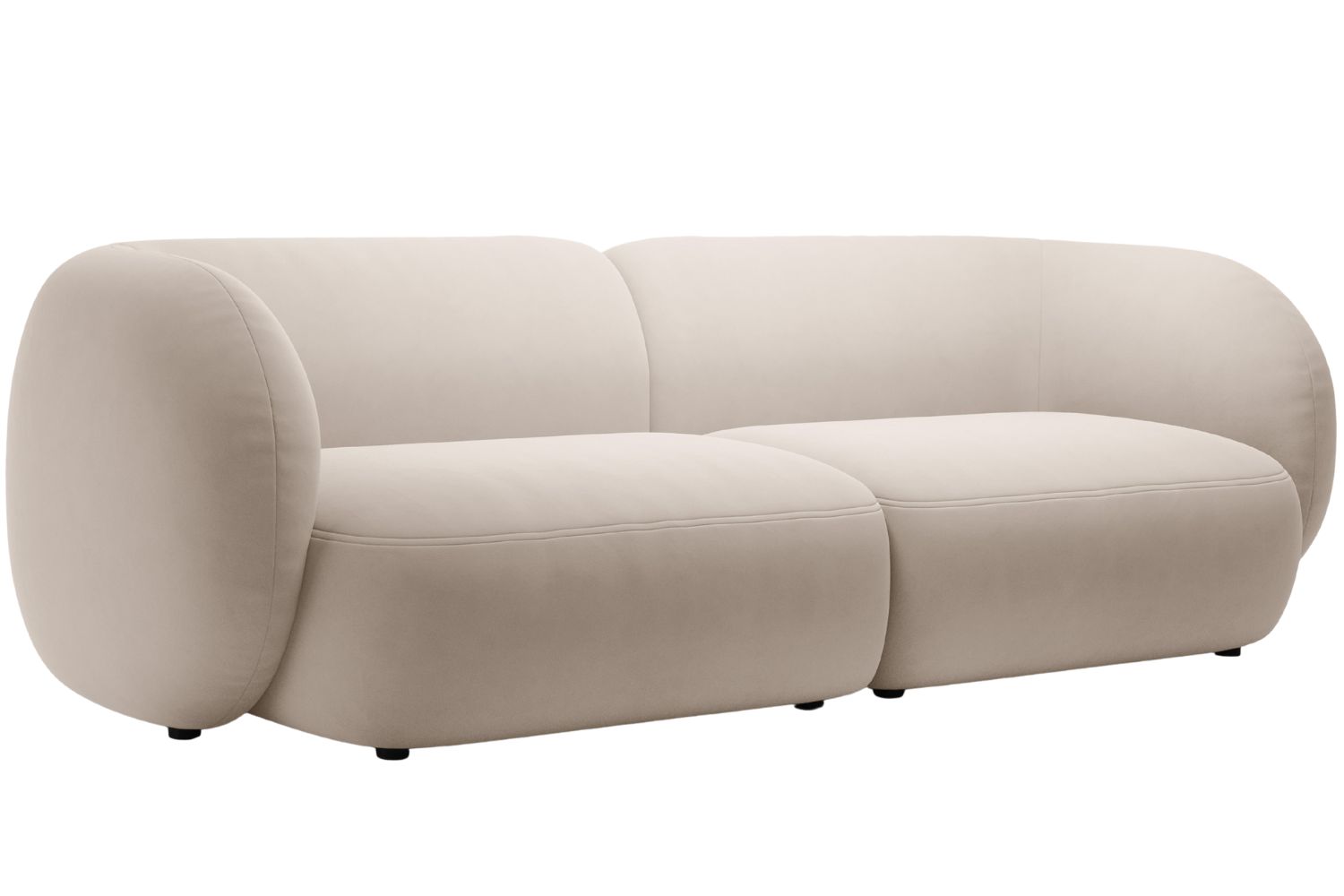 Micadoni Béžová sametová čtyřmístná pohovka Kate 243 cm Micadoni