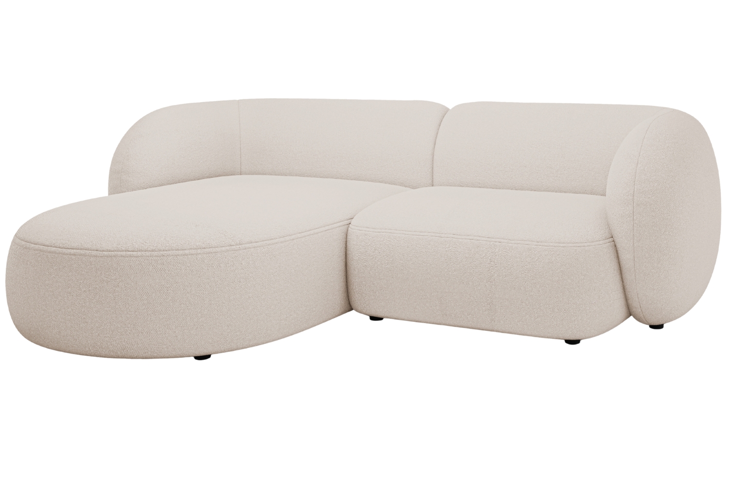 Micadoni Béžová bouclé rohová pohovka Kate 255 cm