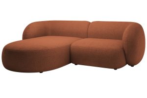 Micadoni Terakotově oranžov&aacute; boucl&eacute; rohov&aacute; pohovka Kate 255 cm