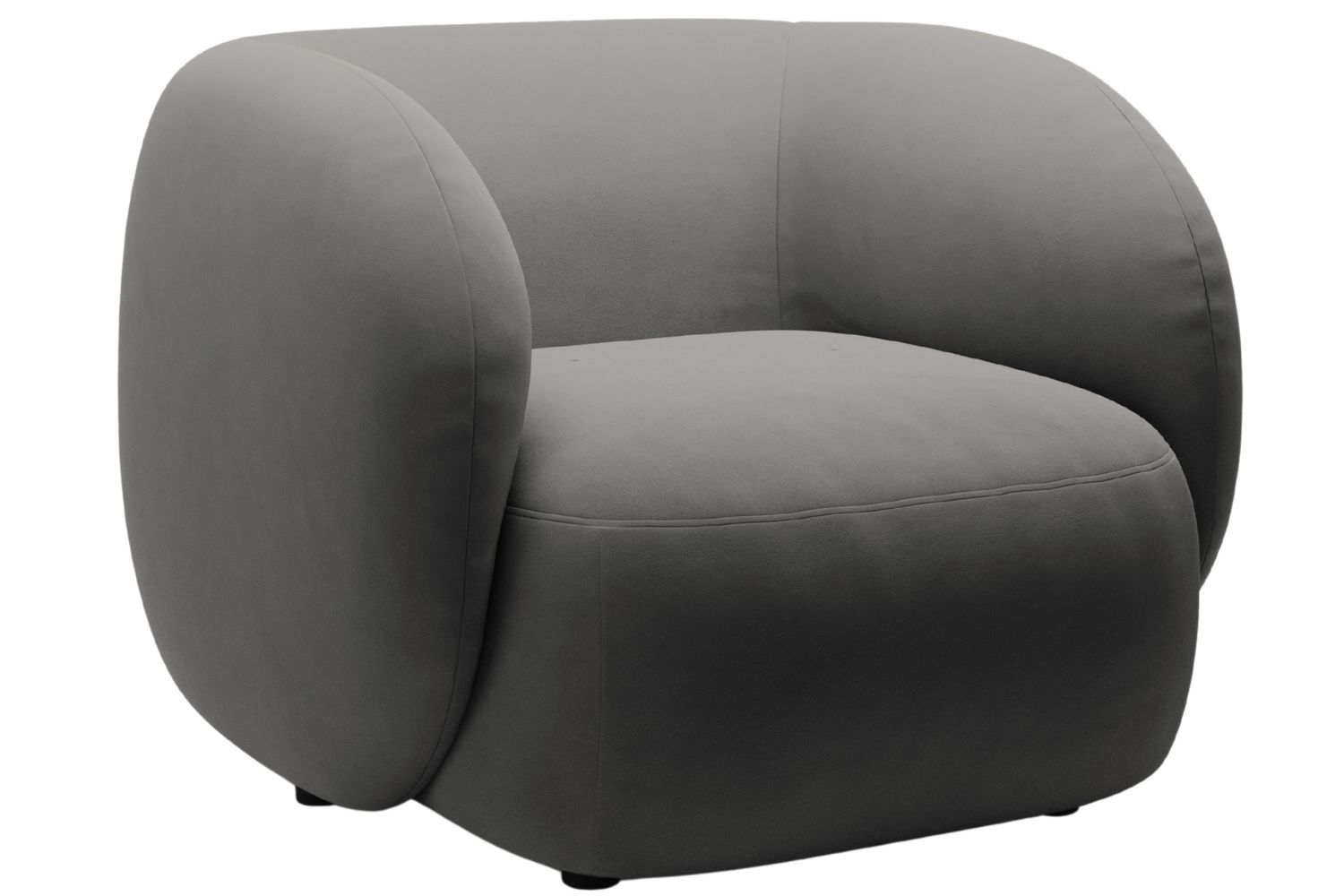 Micadoni Tmavě šedé sametové křeslo Kate Micadoni