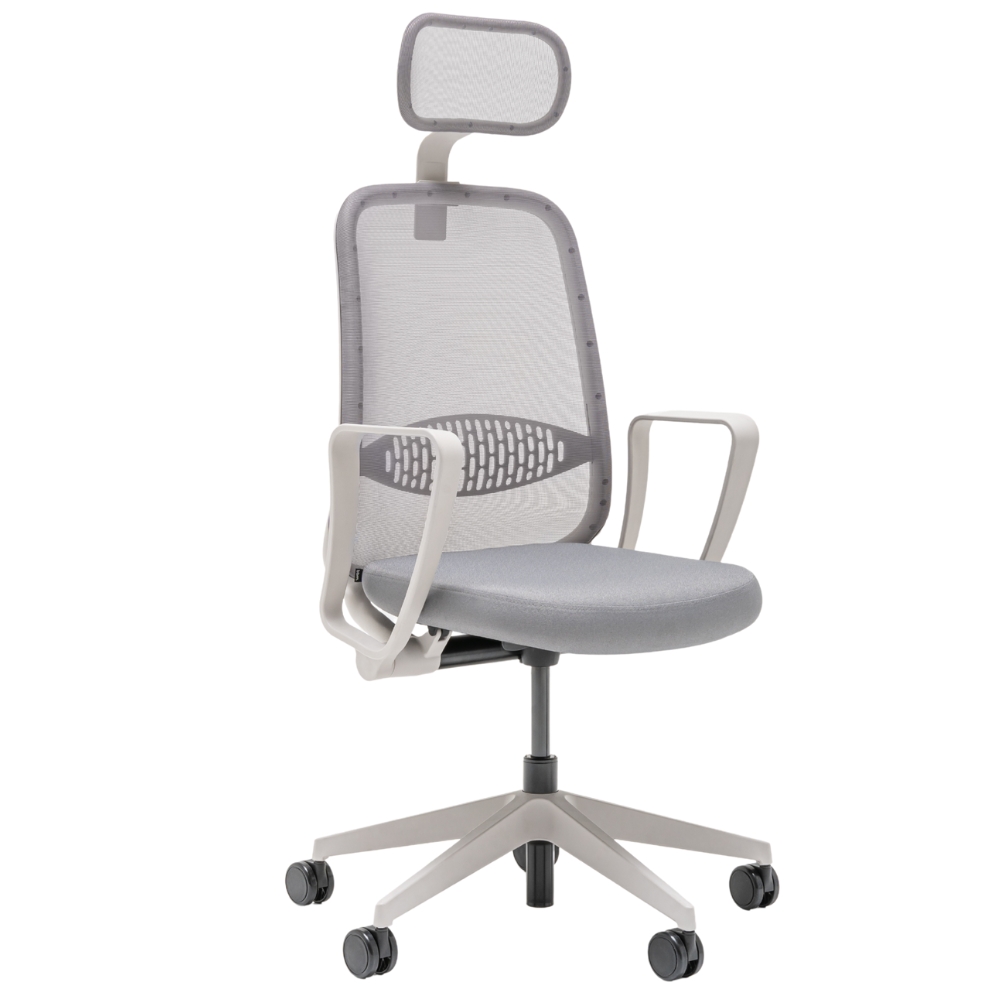 MDD Světle šedá kancelářská židle Astro s područkami MDD