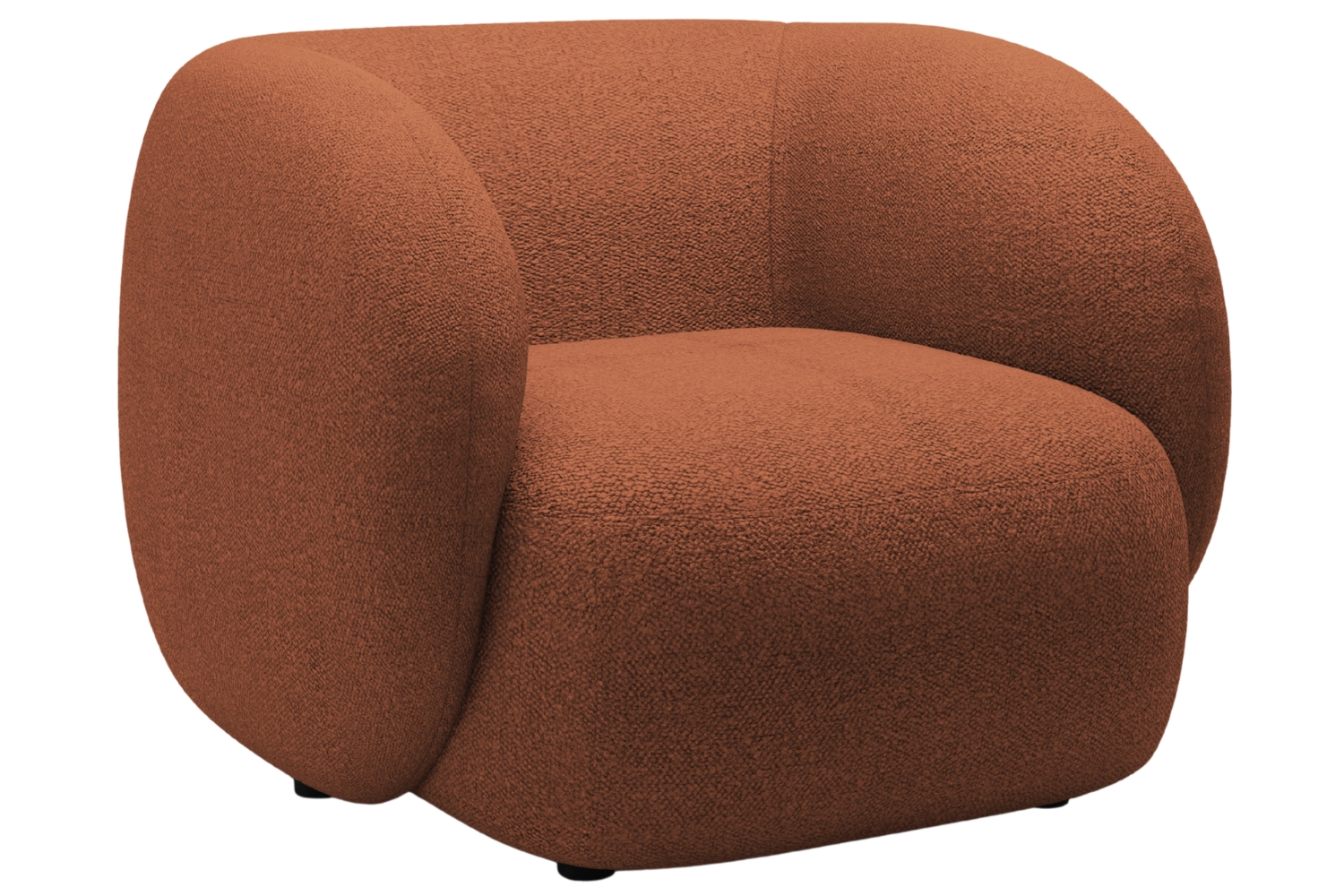 Micadoni Terakotově oranžové bouclé křeslo Kate Micadoni