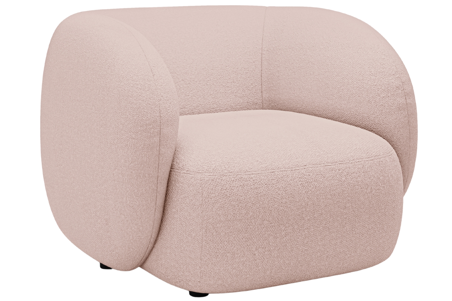Micadoni Světle růžové bouclé křeslo Kate Micadoni