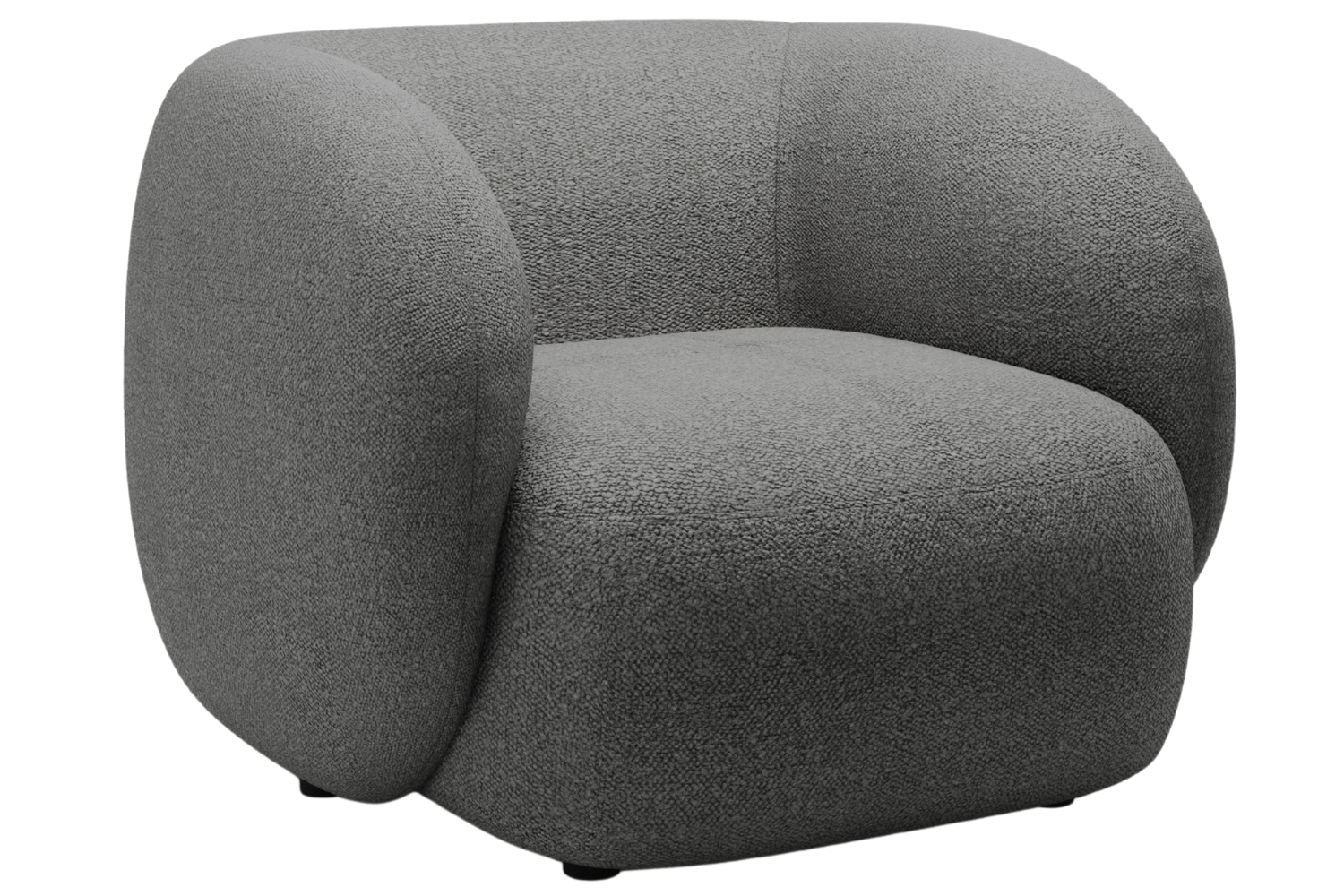 Micadoni Tmavě šedé bouclé křeslo Kate Micadoni