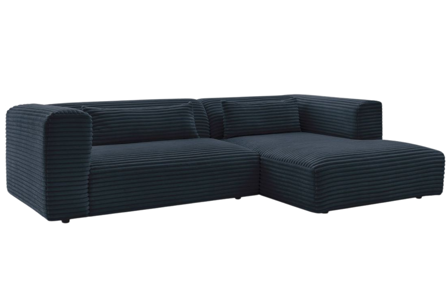 Bobochic Paris Tmavě modrá manšestrová rohová pohovka Harry 273 cm