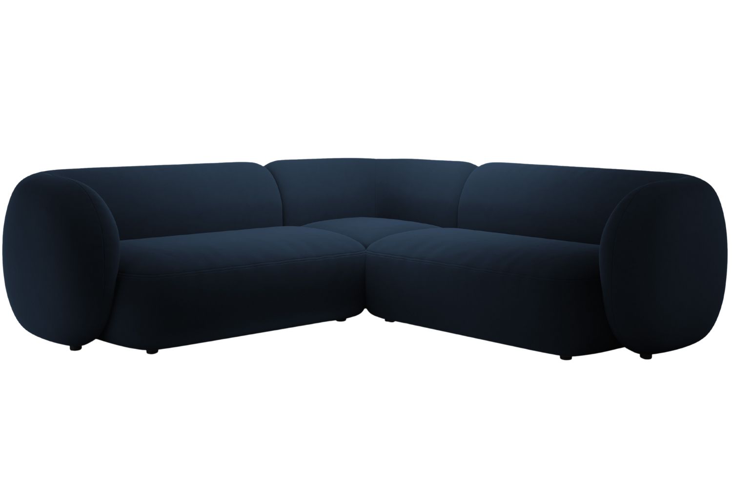 Micadoni Královsky modrá sametová rohová pohovka Kate 252 cm Micadoni