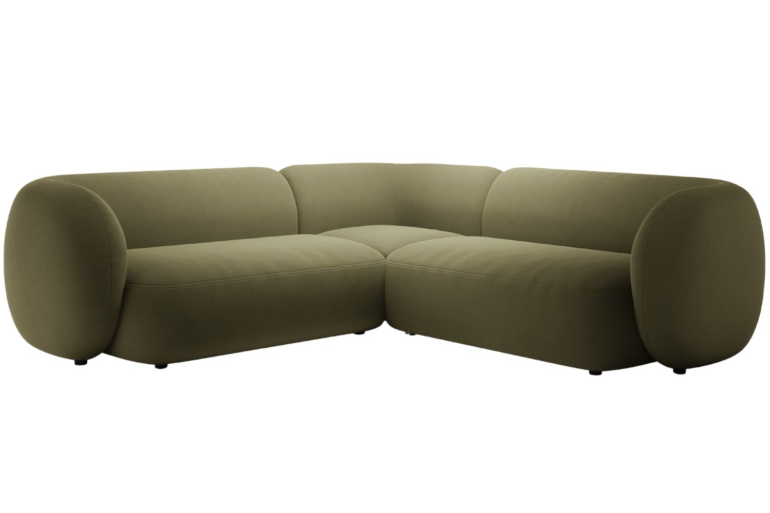 Micadoni Zelená sametová rohová pohovka Kate 252 cm Micadoni