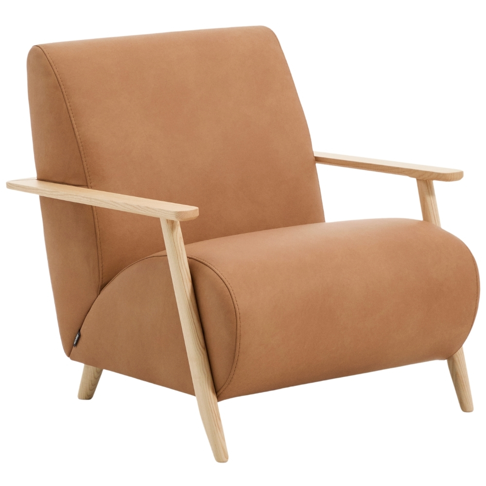 Kave Home Hnědé kožené křeslo Meghan Kave Home