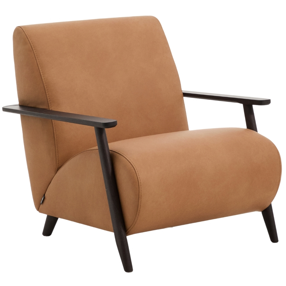 Kave Home Hnědé kožené křeslo Meghan Kave Home