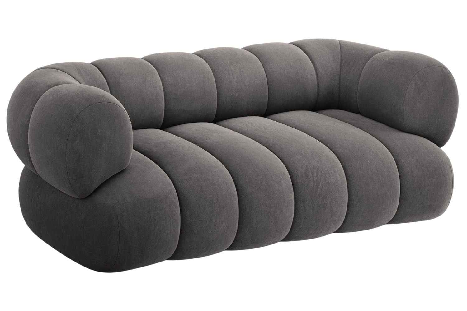 Cosmopolitan Design Šedá sametová dvoumístná pohovka Koge 180 cm Cosmopolitan Design