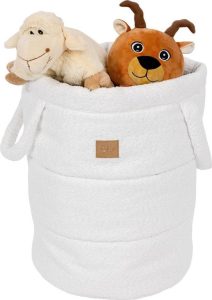 Bílý látkový dětský koš na hračky ø 39x50 cm – Meowbaby MeowBaby