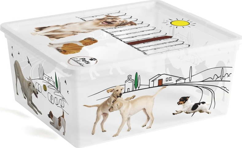 Bílý plastový úložný box s víkem 40x34x17 cm C Box Style – KIS KIS