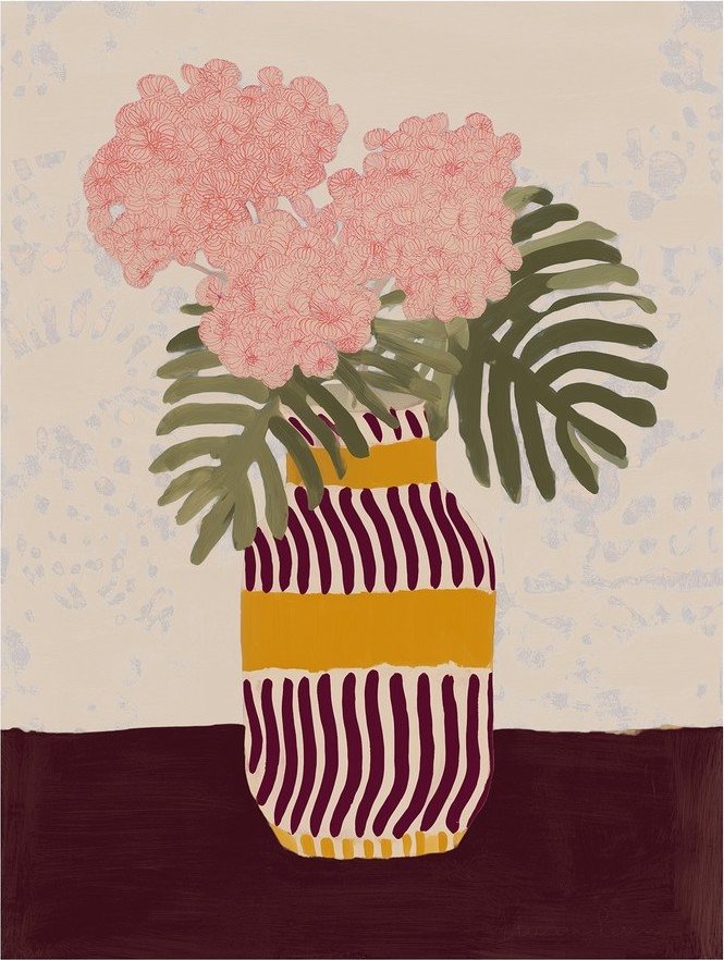 Obraz 60x80 cm Striped Vase – Styler Styler