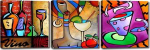 Sada 3 obrazů Tablo Center Vino Vavien Artwork