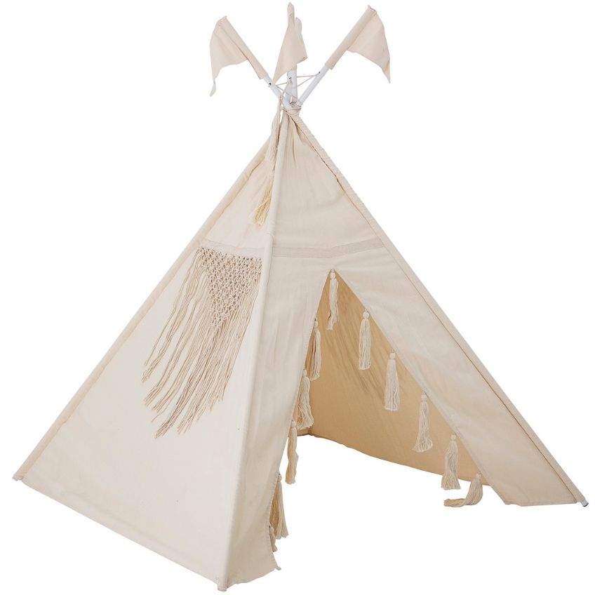 Bloomingville Béžový bavlněný teepee stan Fardin 110 x 140 cm Bloomingville