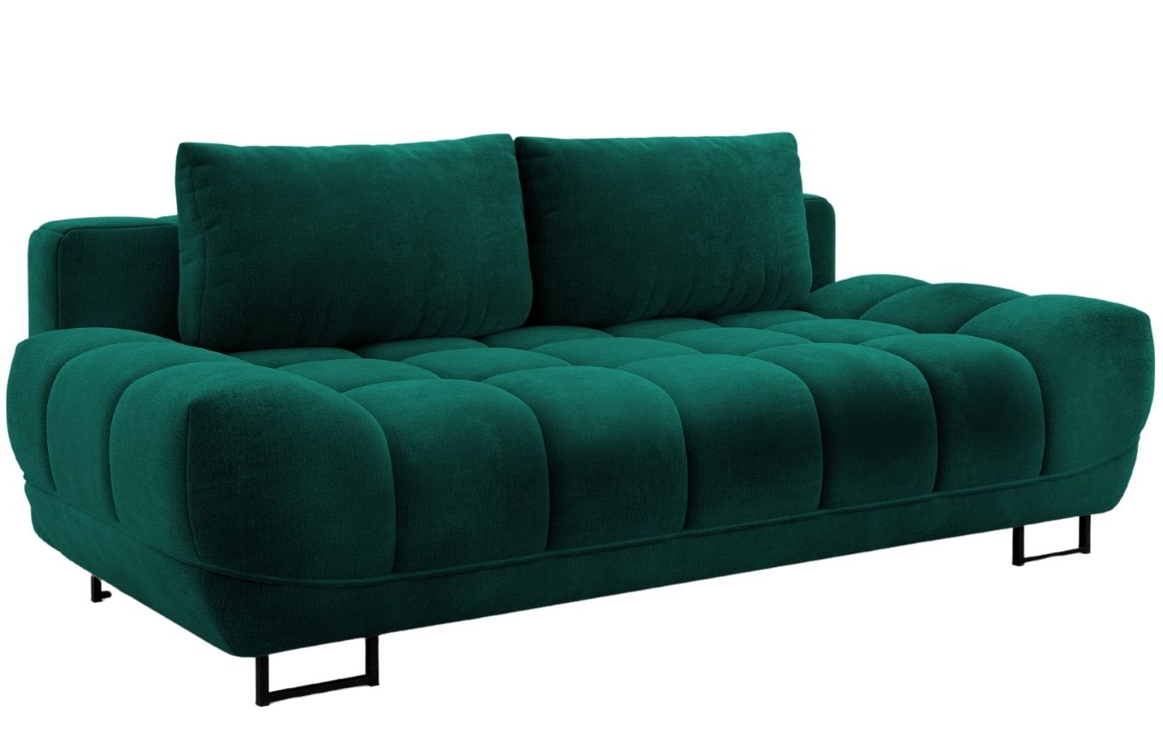 Windsor & Co Lahvově zelená sametová rozkládací pohovka Cirrus 215 cm Windsor & Co