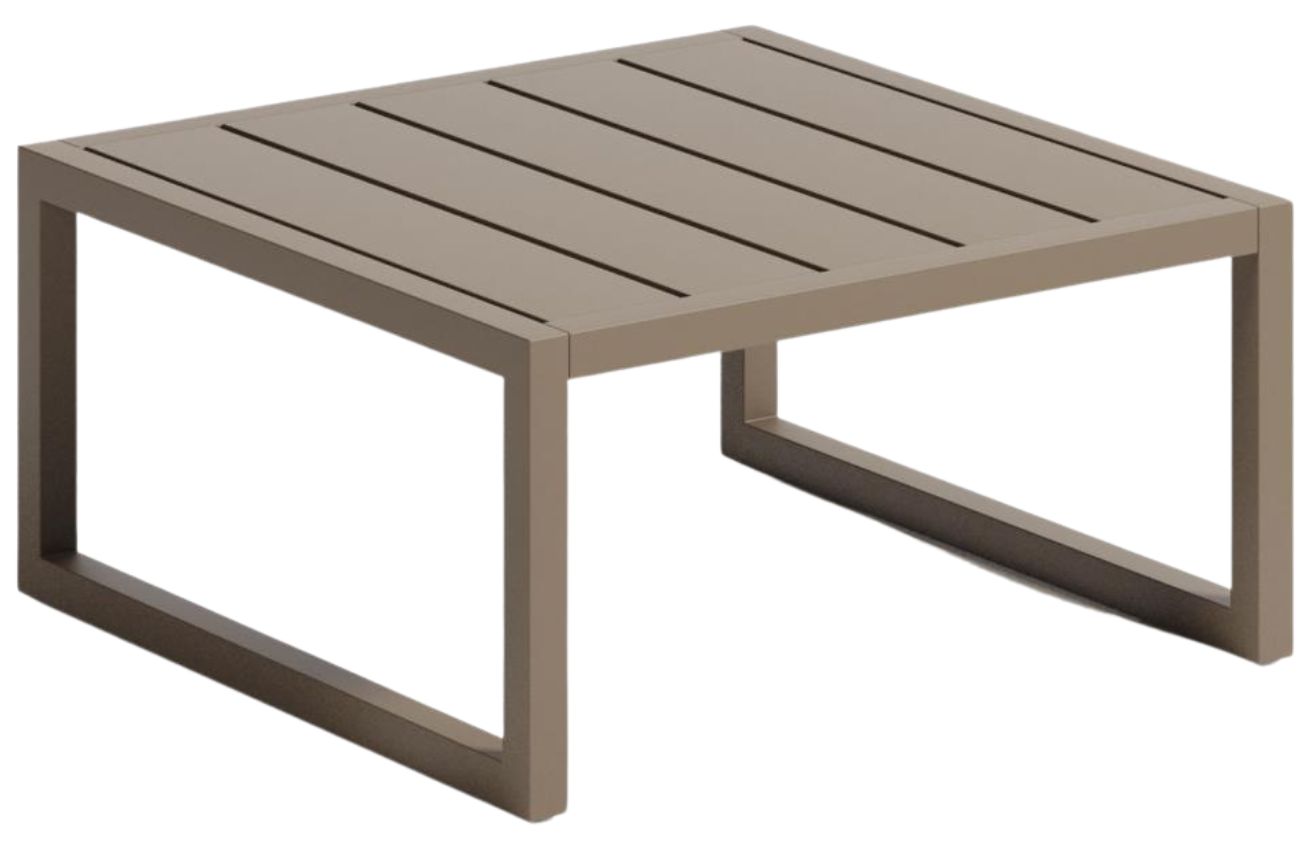 Hnědo zelený kovový zahradní stolek Kave Home Comova 60 x 60 cm Kave Home