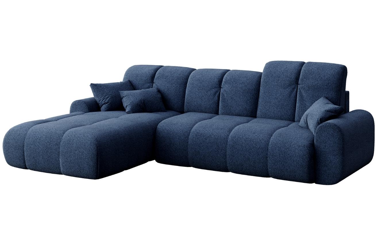 Devichy Tmavě modrá bouclé rozkládací pohovka Tous 290 cm
