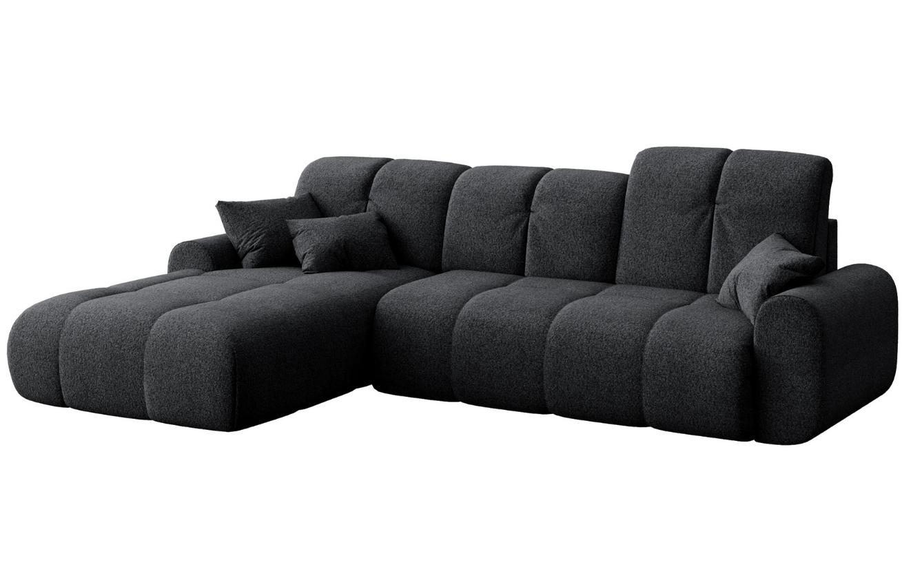 Devichy Antracitově šedá bouclé rozkládací pohovka Tous 290 cm