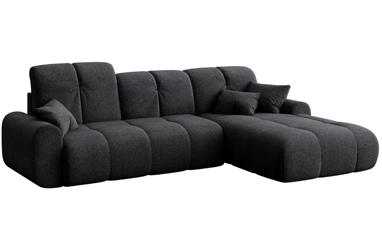 Devichy Antracitově šedá bouclé rozkládací pohovka Tous 290 cm