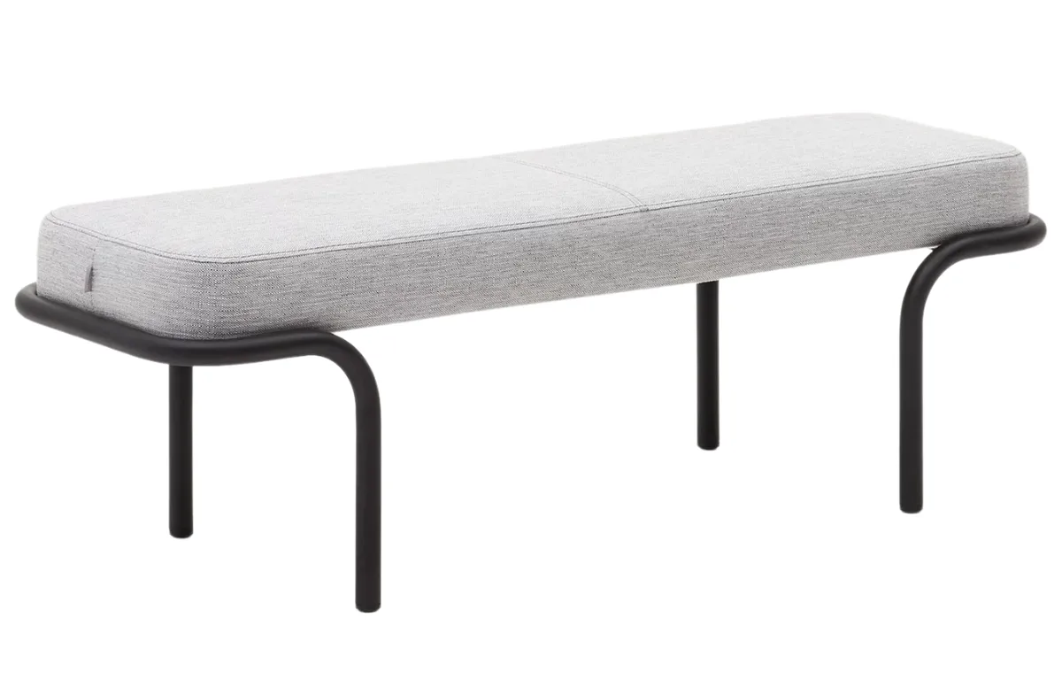 Kave Home Světle šedá čalouněná lavice Compo 130 cm