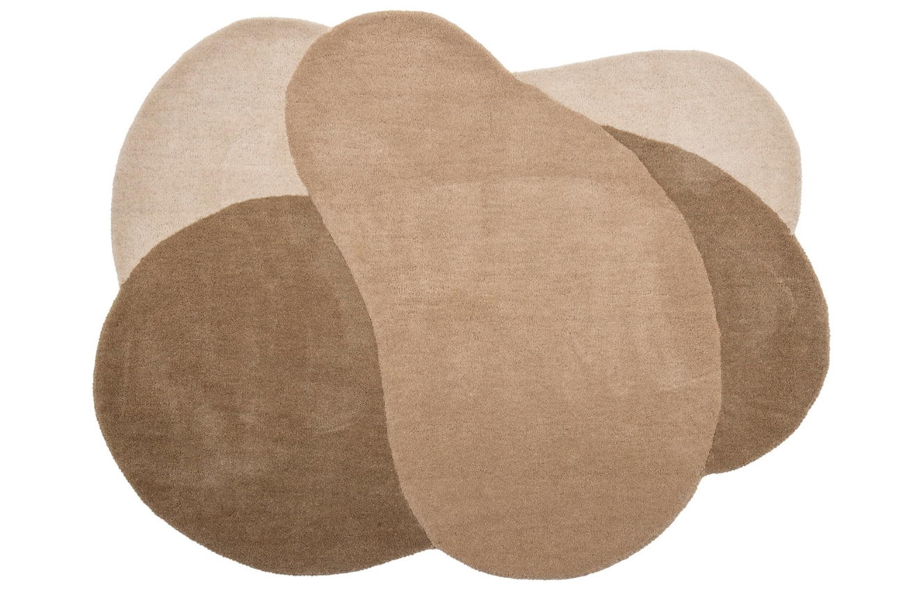 Bloomingville Hnědý vlněný koberec Denton 110 x 140 cm Bloomingville