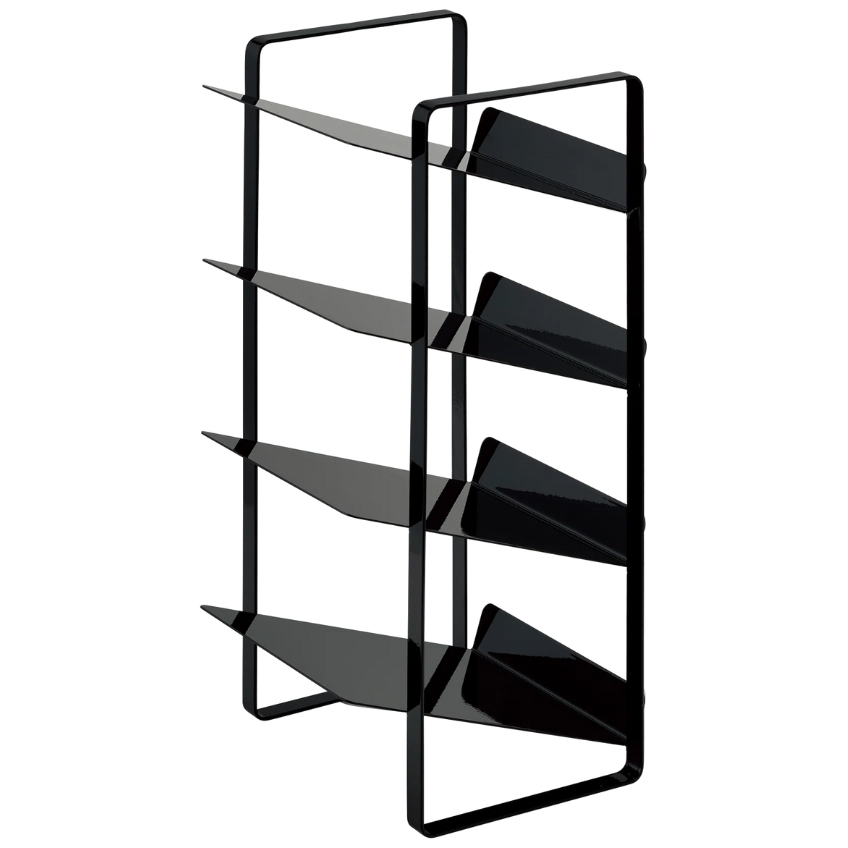 Černý kovový stojan na láhve Yamazaki Tower 40 cm YAMAZAKI