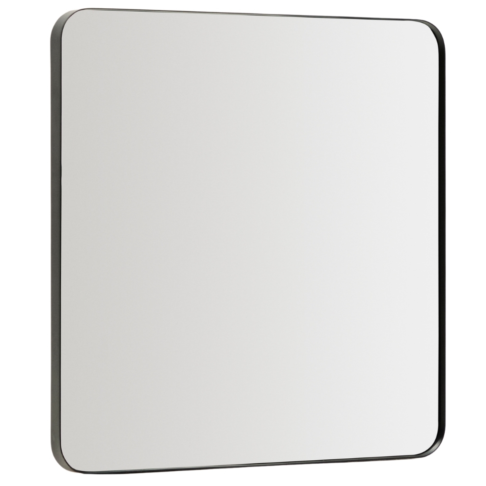 Kave Home Černé kovové závěsné zrcadlo Marco 60 x 60 cm Kave Home