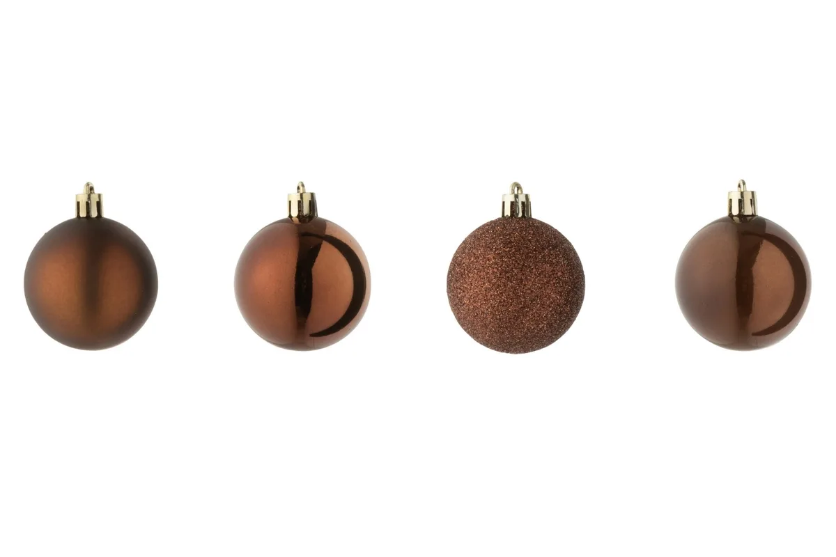J-line Hnědé vánoční ozdoby Bauble, 40 ks