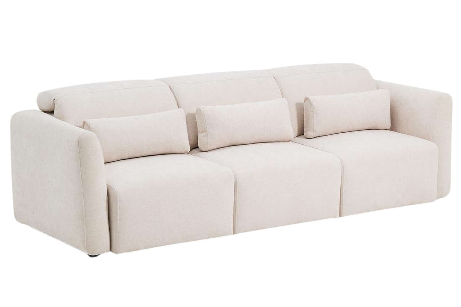 Kave Home Béžová trojmístná pohovka Lares 255 cm s elektrickým posuvem Kave Home