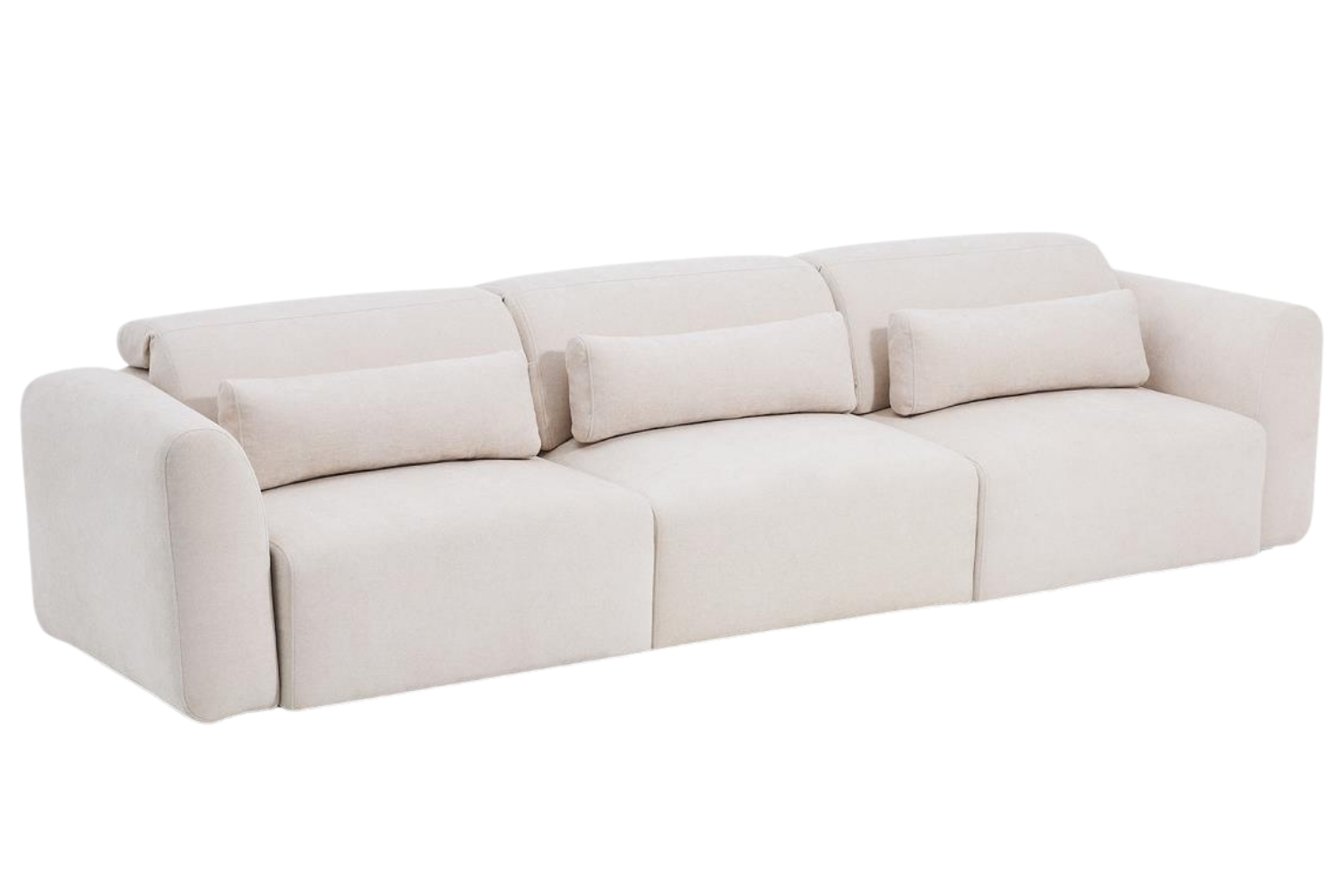 Kave Home Béžová pětimístná pohovka Lares 335 cm s elektrickým posuvem Kave Home