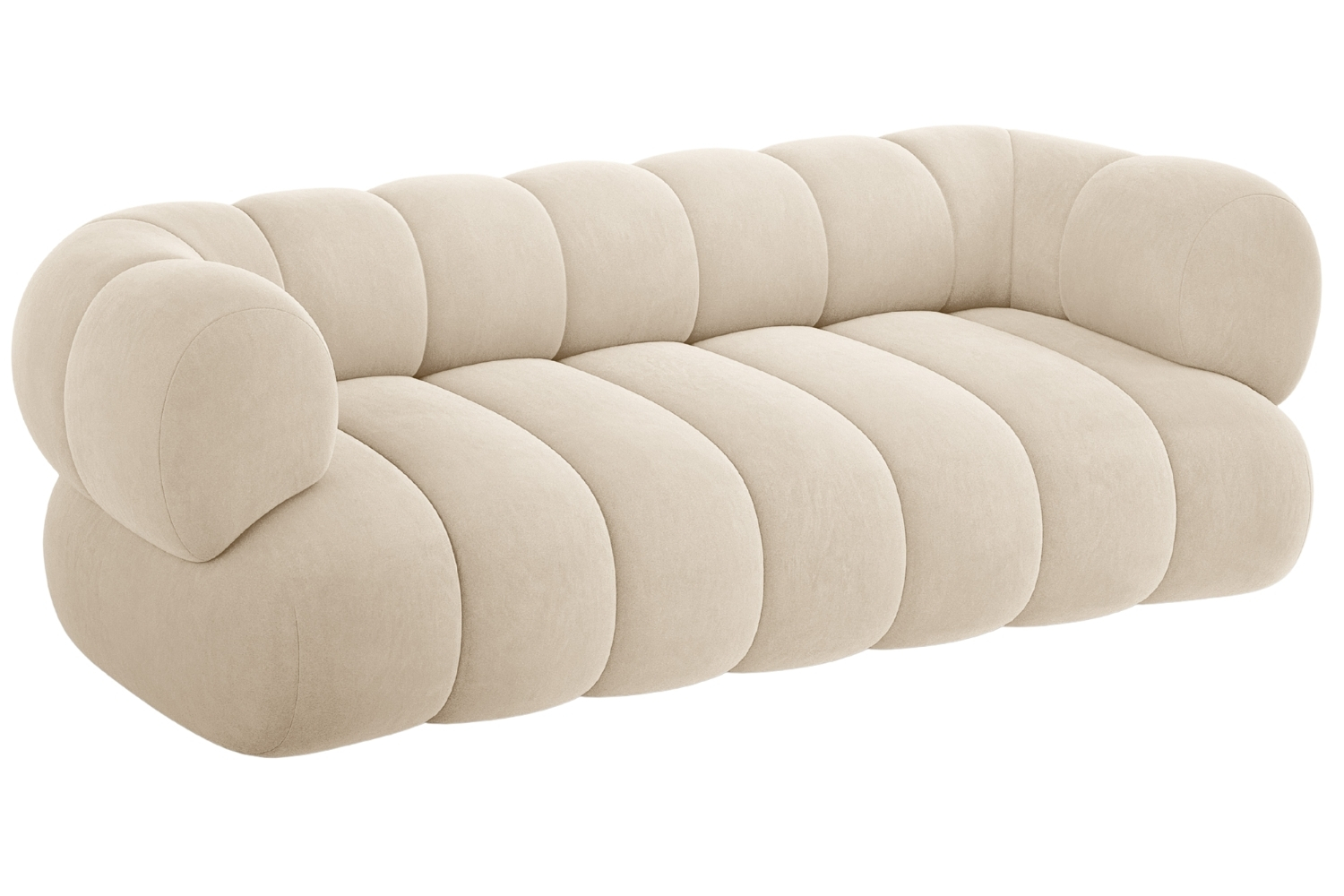 Cosmopolitan Design Světle béžová sametová trojmístná pohovka Koge 210 cm Cosmopolitan Design