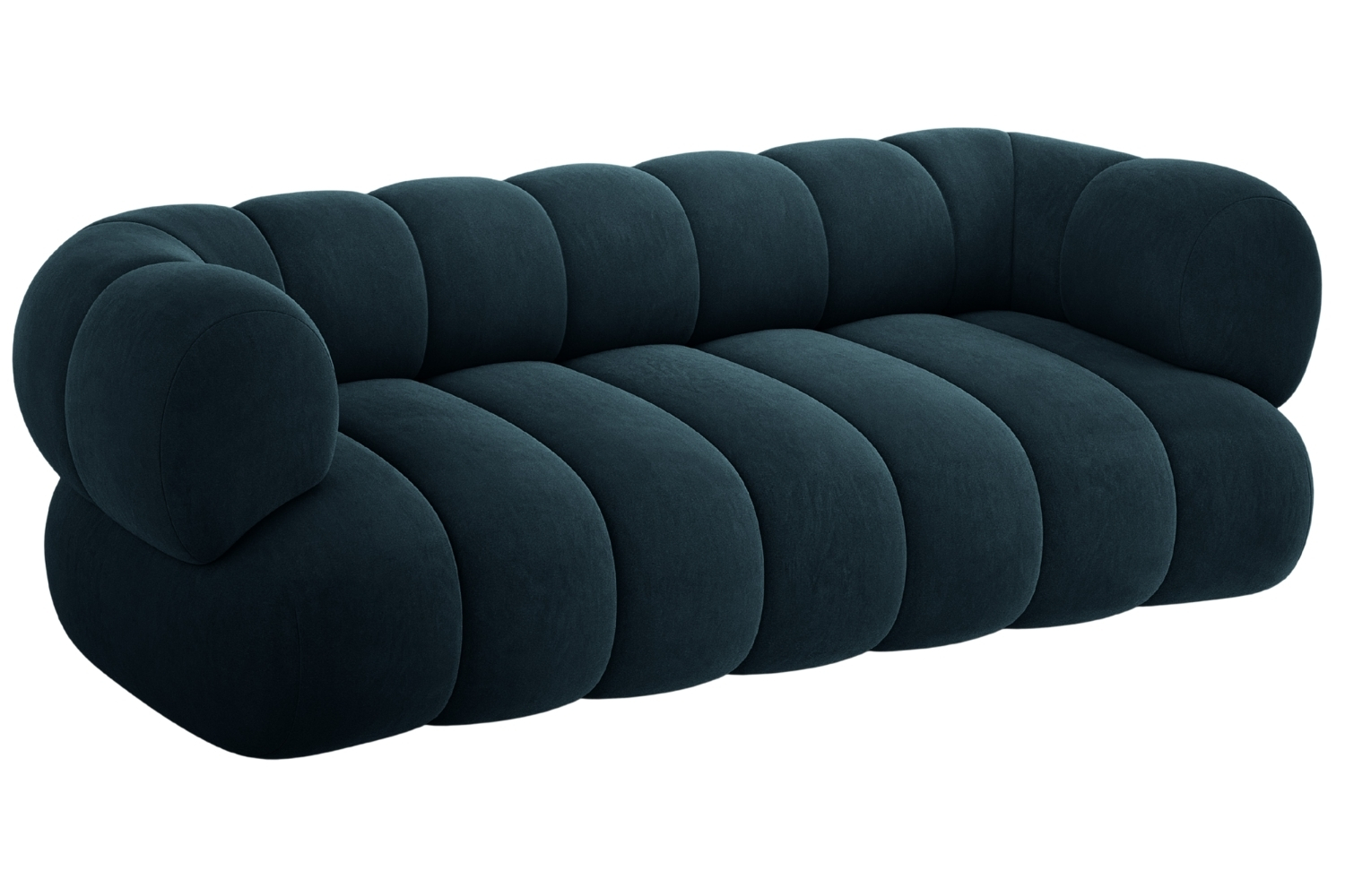 Cosmopolitan Design Tmavě modrá sametová trojmístná pohovka Koge 210 cm Cosmopolitan Design