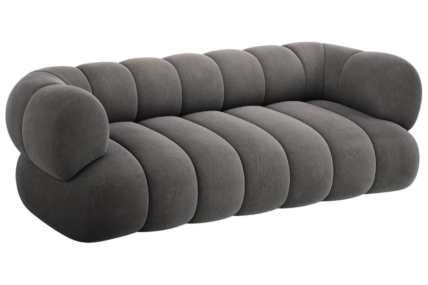 Cosmopolitan Design Šedá sametová trojmístná pohovka Koge 210 cm Cosmopolitan Design