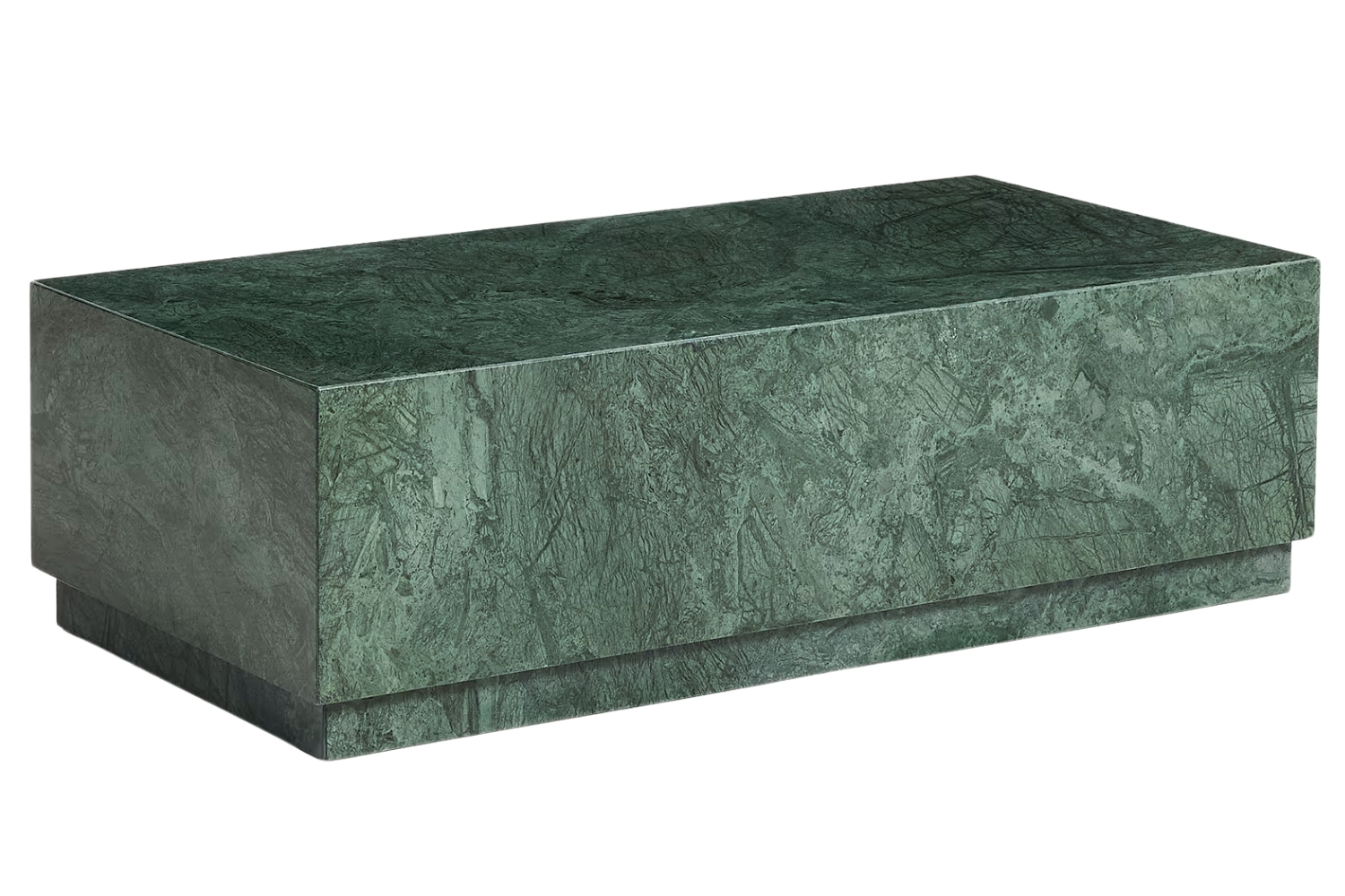 Kave Home Tmavě zelený mramorový konferenční stolek Sorein 100 x 50 cm Kave Home