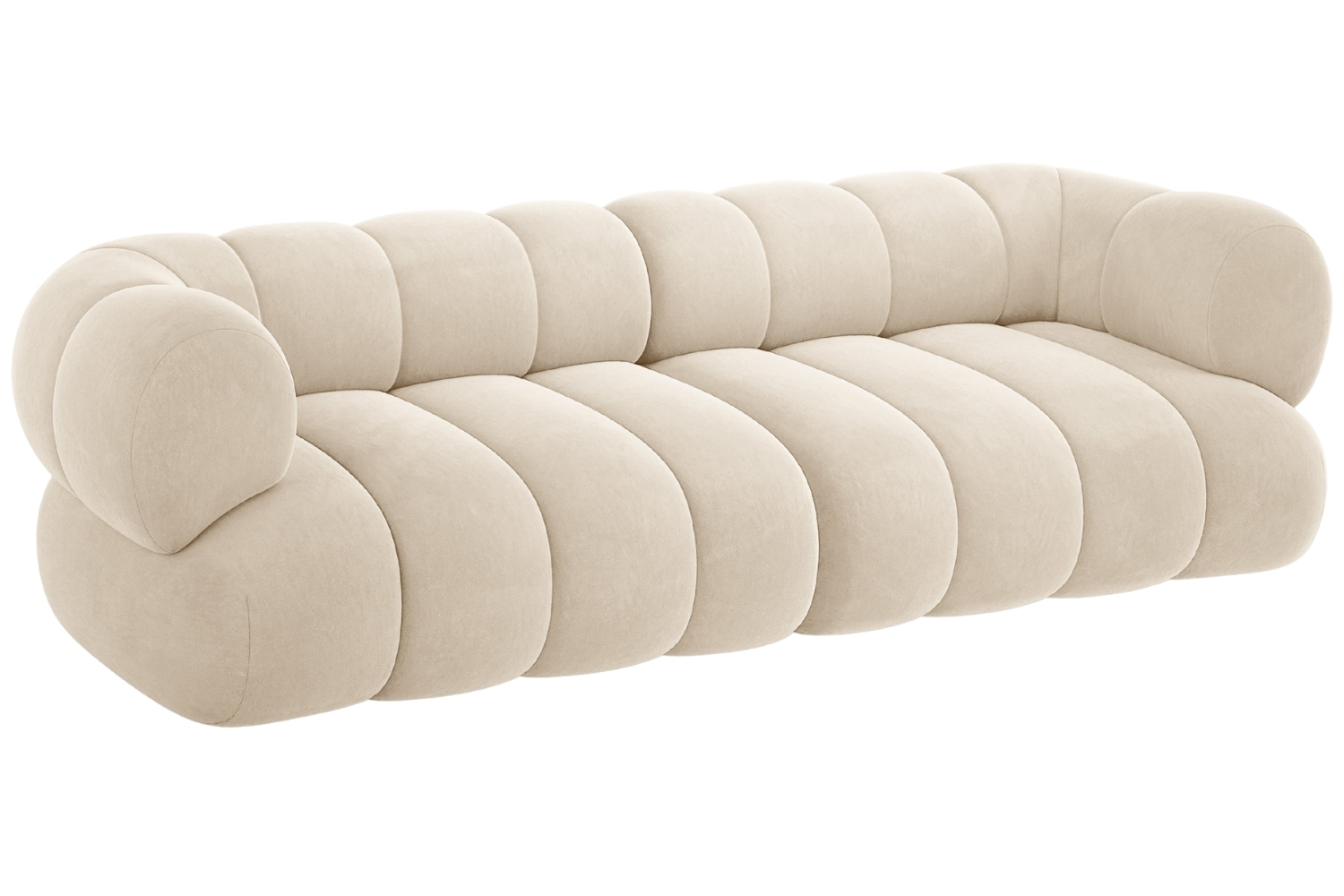 Cosmopolitan Design Světle béžová sametová čtyřmístná pohovka Koge 240 cm Cosmopolitan Design