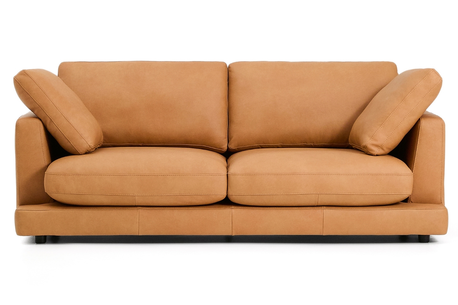 Kave Home Hnědá kožená trojmístná pohovka Gala 210 cm Kave Home