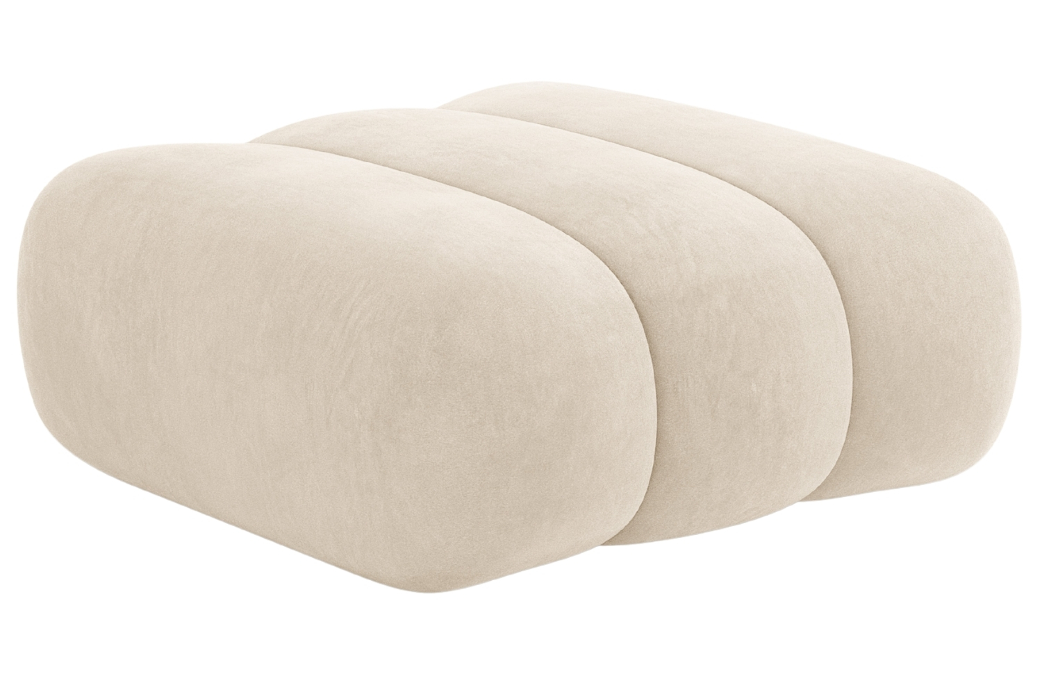 Cosmopolitan Design Světle béžová sametová podnožka Koge 95 x 95 cm Cosmopolitan Design