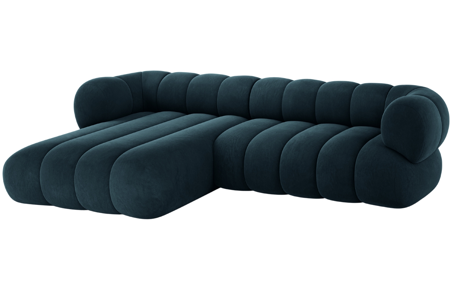 Cosmopolitan Design Tmavě modrá sametová rohová pohovka Koge 270 cm