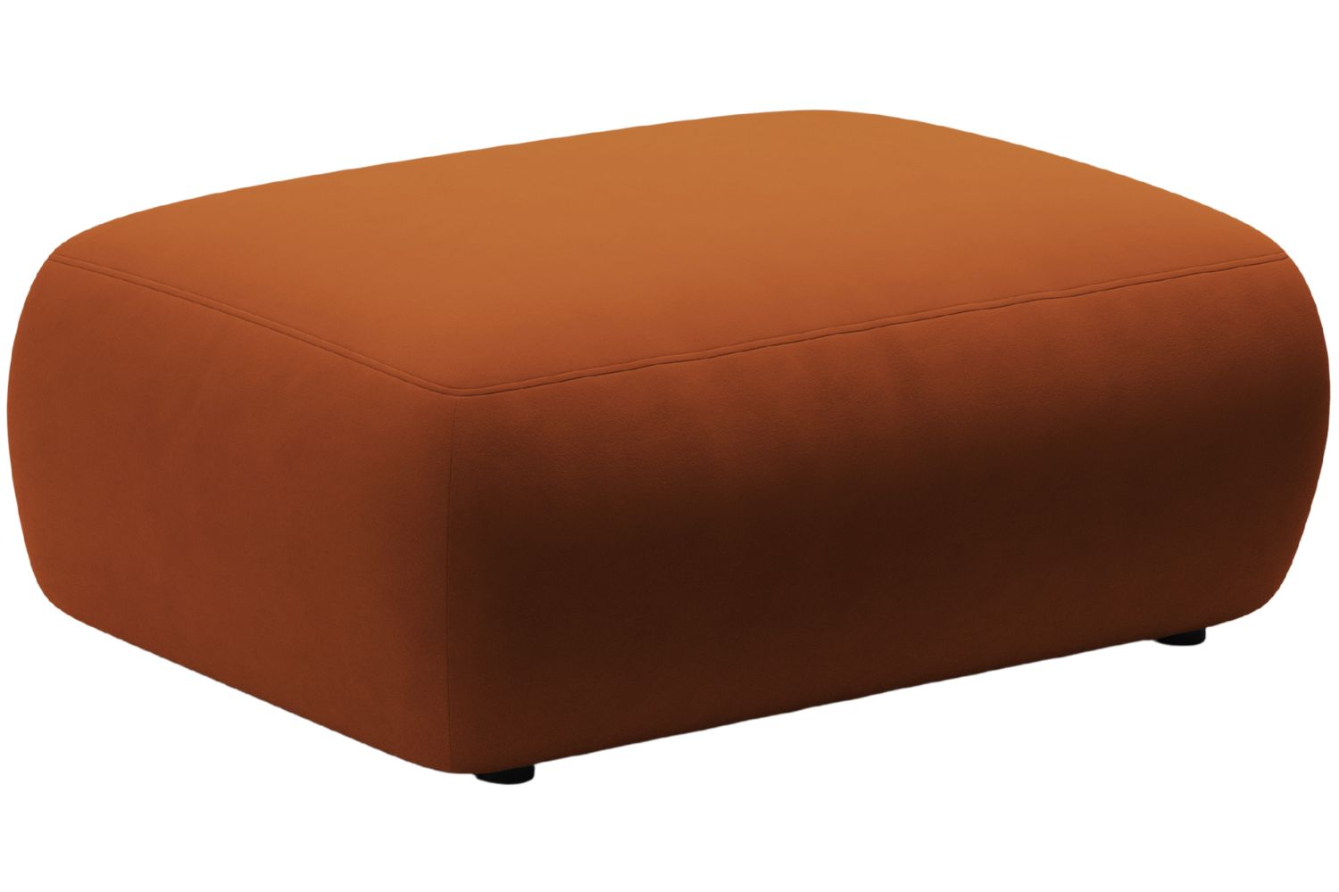 Micadoni Oranžová sametová podnožka Kate 99 x 60 cm Micadoni
