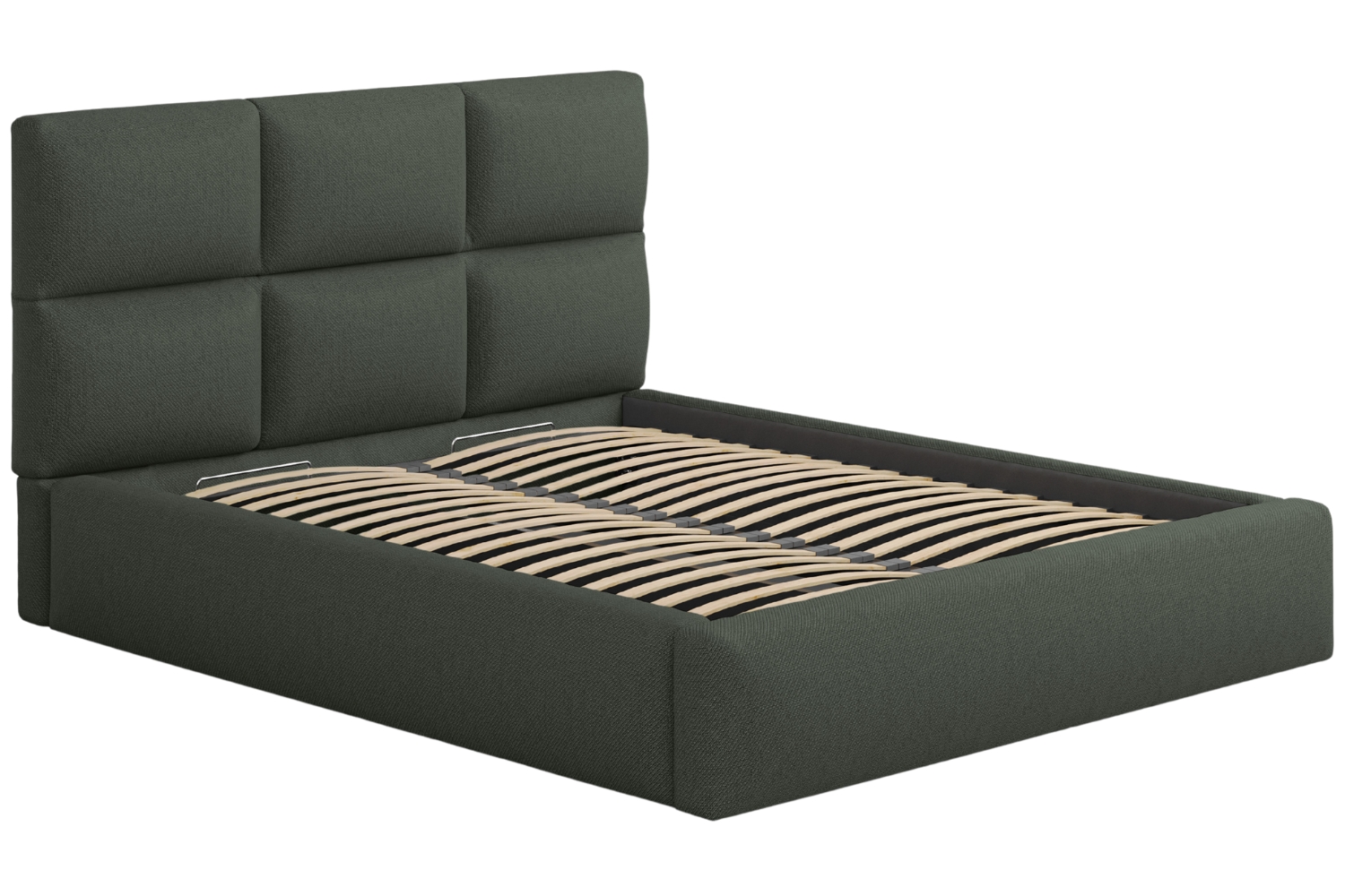 Windsor & Co Tmavě zelená dvoulůžková postel Libera 160 x 200 cm s úložným prostorem Windsor & Co