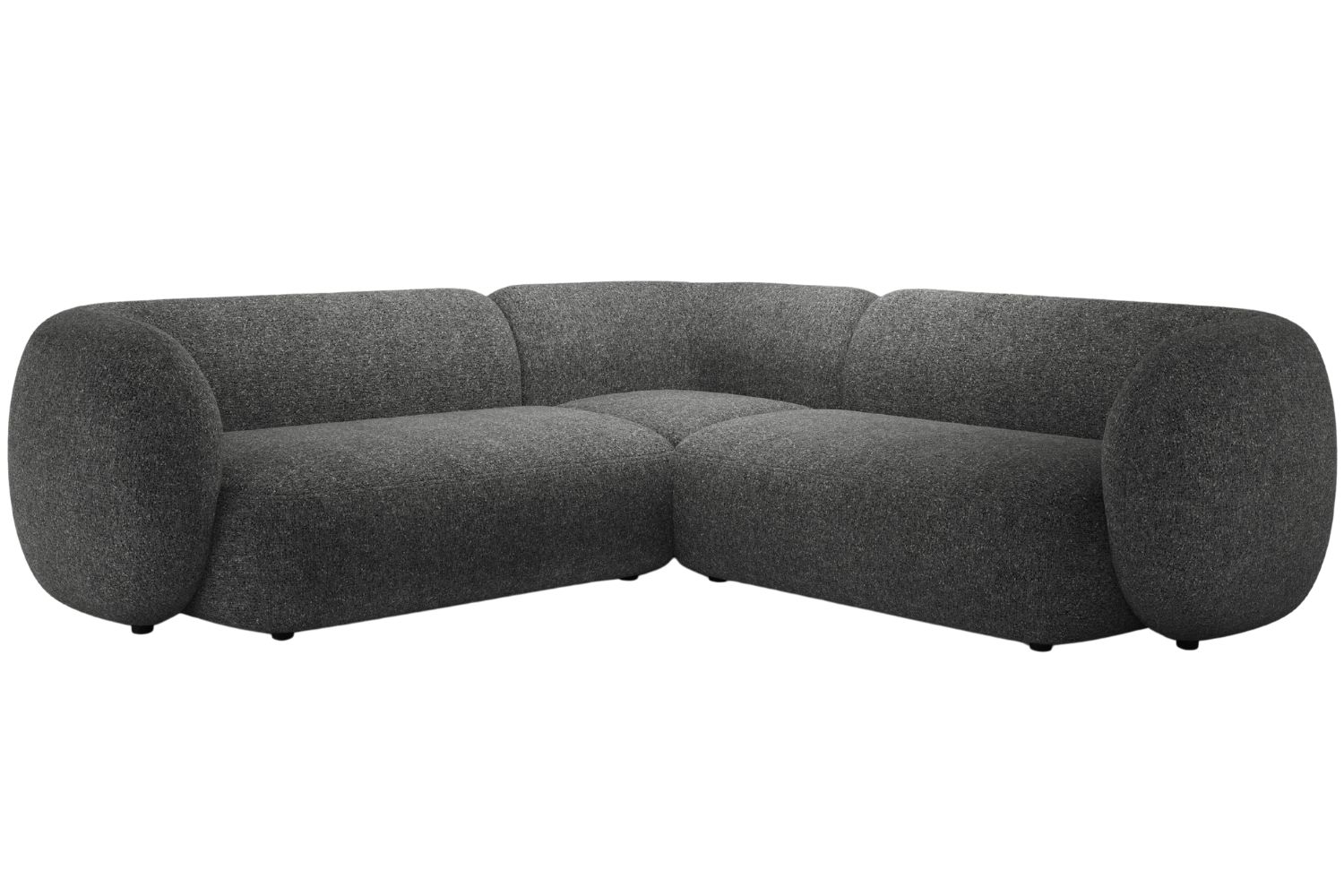 Micadoni Tmavě šedá rohová pohovka Kate 252 cm Micadoni