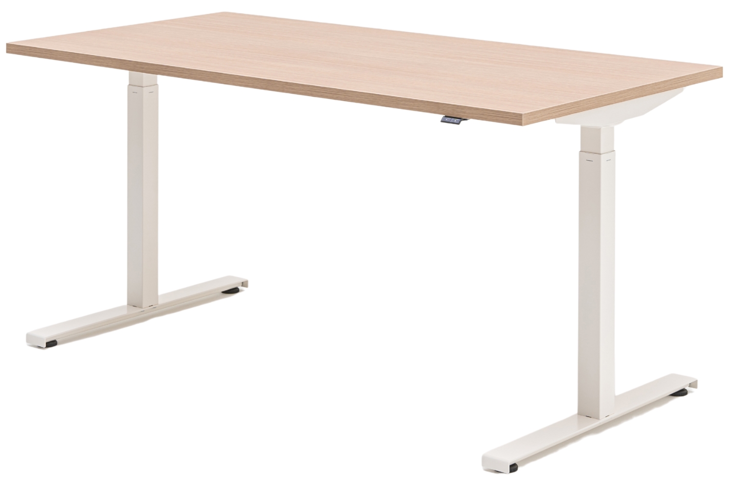 MDD Dubový výškově nastavitelný pracovní stůl Ogi Drive 140 x 70 cm s bílou podnoží MDD