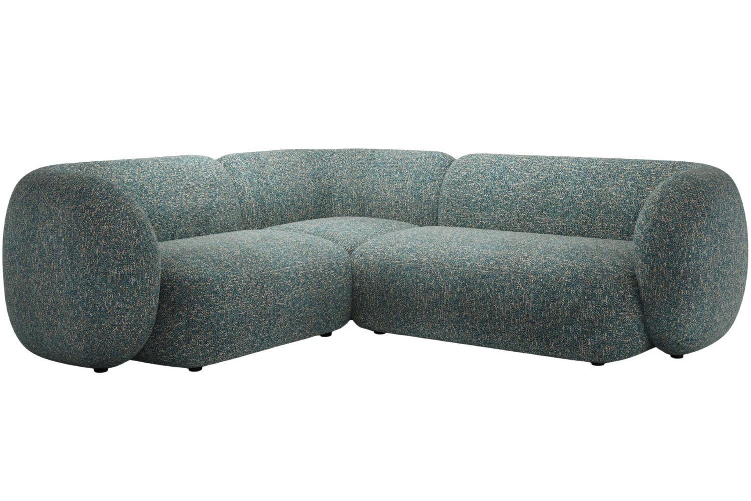 Micadoni Modrá rohová pohovka Kate 252 cm