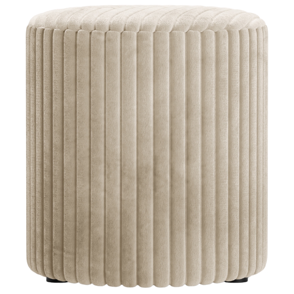 Micadoni Světle béžový manšestrový taburet Dia 40 cm Micadoni