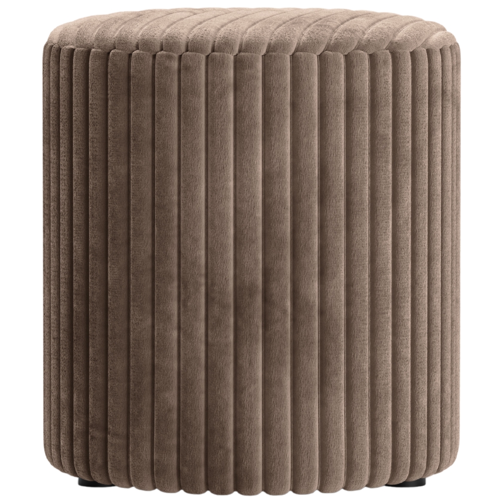 Micadoni Hnědý manšestrový taburet Dia 40 cm Micadoni