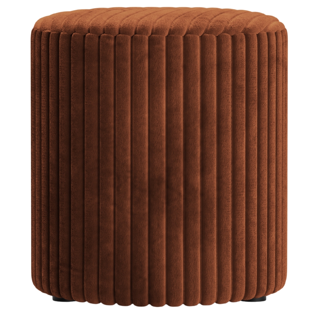 Micadoni Terakotově oranžový manšestrový taburet Dia 40 cm Micadoni